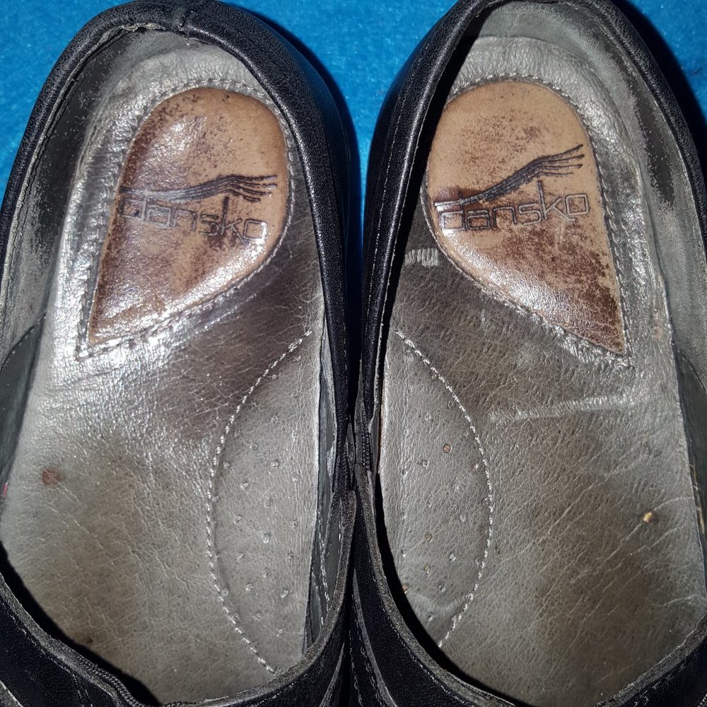 Dansko Solstice Black Button Strap Clogs - image 6